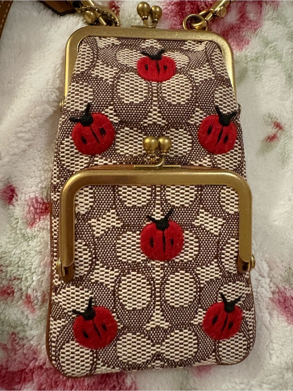 Coach Signature Ladybug Kisslock super rare HTF prestine condition